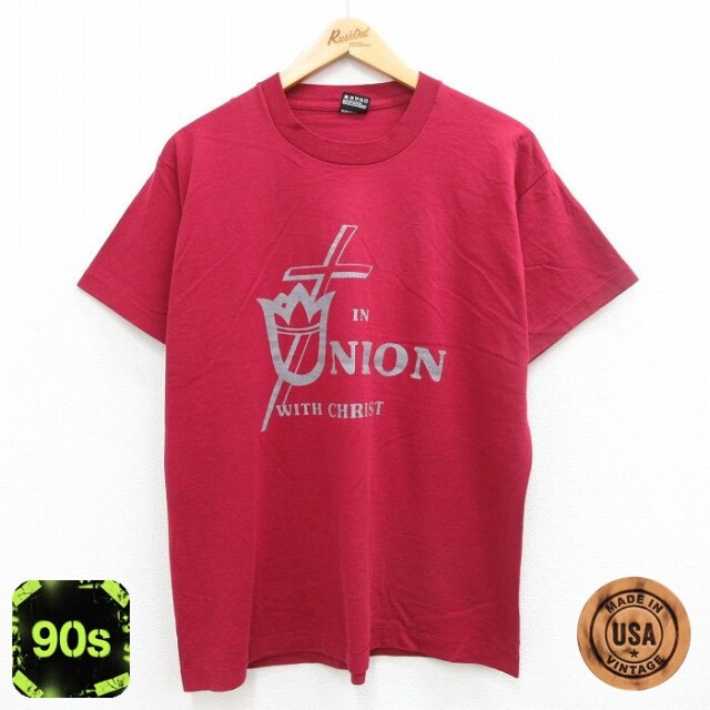 フルーツオブザルーム 90s 半袖Tシャツ UNION バーガンディ L | 古着