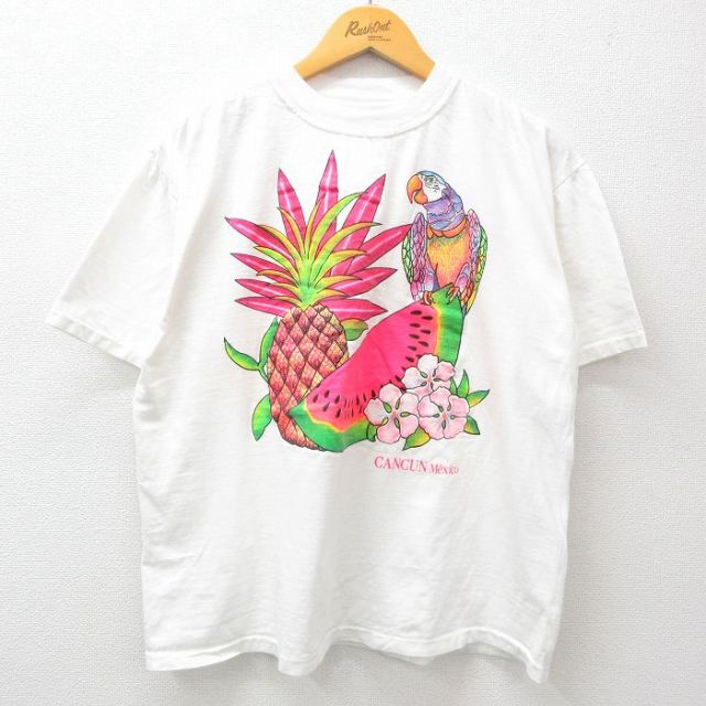 90s 半袖Tシャツ スイカ ホワイト XL | 古着