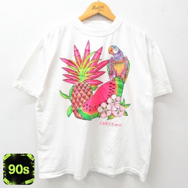 90s 半袖Tシャツ スイカ ホワイト XL | 古着
