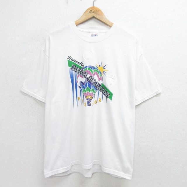 ヘインズ 00s 半袖Tシャツ 気球 ホワイト XL | 古着