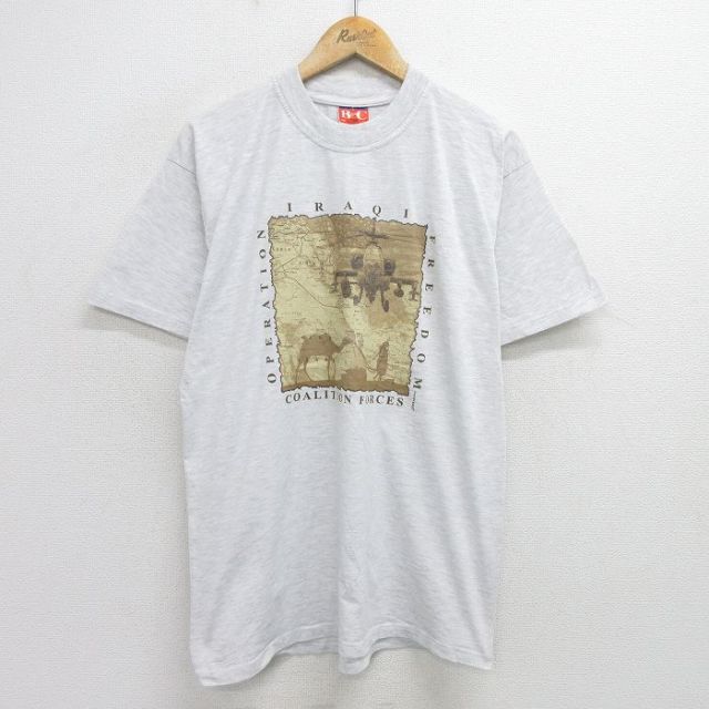 00s 半袖Tシャツ ヘリコプター グレー霜降り L | 古着
