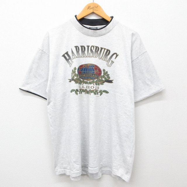 SIGNAL 90s 半袖Tシャツ 霜降り グレー XL | 古着