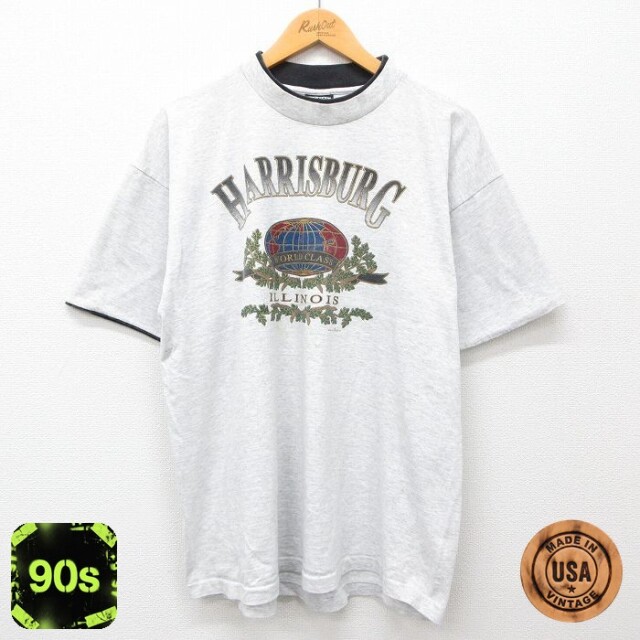 SIGNAL 90s 半袖Tシャツ 霜降り グレー XL | 古着