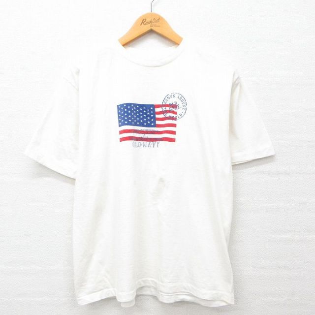 OLD NAVY 90s 半袖Tシャツ 星条旗 生成り L | 古着