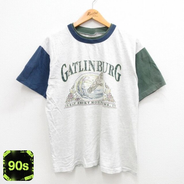 ガットリンバーグ 90s 半袖Tシャツ ワシ グレー メンズL相当 | 古着