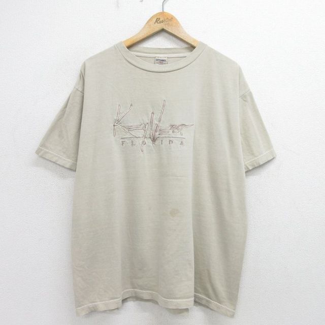 00s 半袖Tシャツ キーウエスト フロリダ刺繍 ベージュ XL | 古着