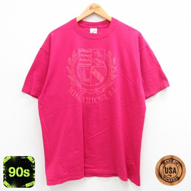 ジャージーズ 90s 半袖Tシャツ イカリ ピンク XL | 古着