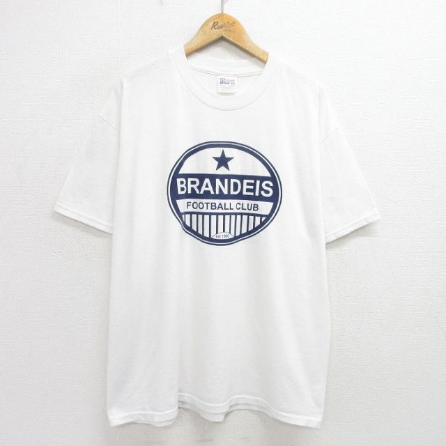 ヘインズ 00s 半袖Tシャツ BRANDEIS ホワイト XL | 古着