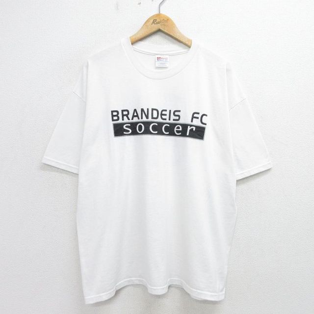 ヘインズ 00s 半袖Tシャツ サッカー ホワイト XL | 古着