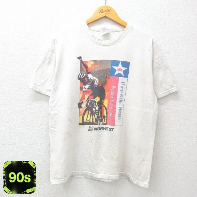 ヘインズ 90s 半袖Tシャツ 自転車 ホワイト L | 古着