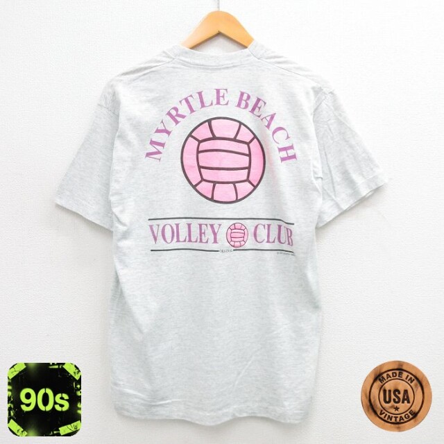 スクリーンスターズ 90s 半袖Tシャツ マートルビーチバレーボール グレー L | 古着