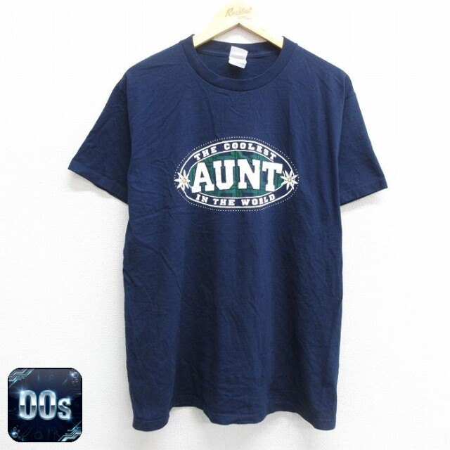 フルーツオブザルーム 00s 半袖Tシャツ AUNT ネイビー L | 古着