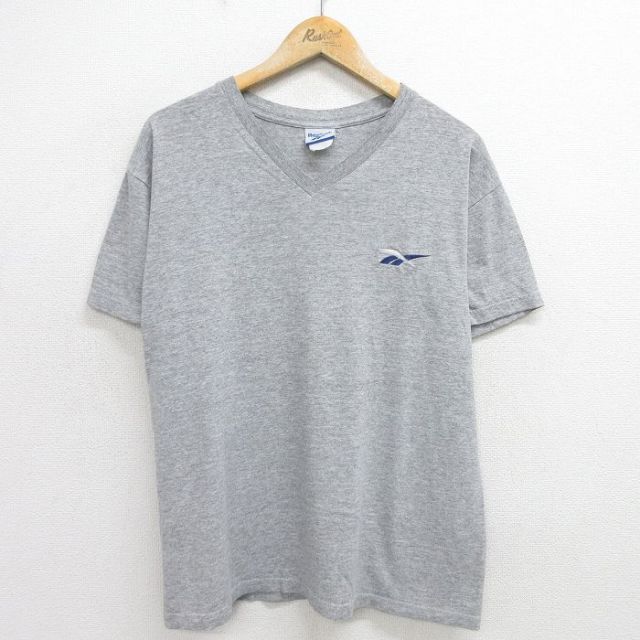 【50%OFF】リーボック 00s 半袖Tシャツ ワンポイントロゴ グレー L | 古着