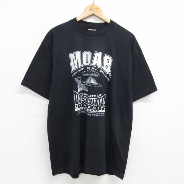 TULTEX 00s 半袖Tシャツ MOAB戦闘機 ブラック XL | 古着