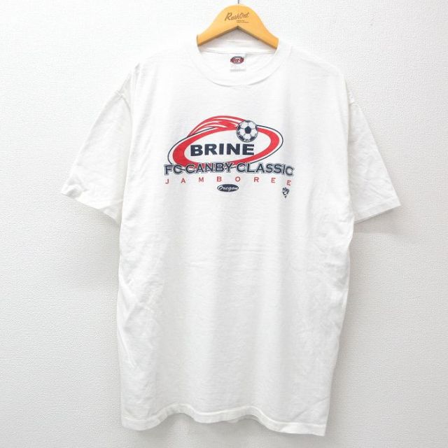 90s 半袖Tシャツ サッカーボール ホワイト XL | 古着