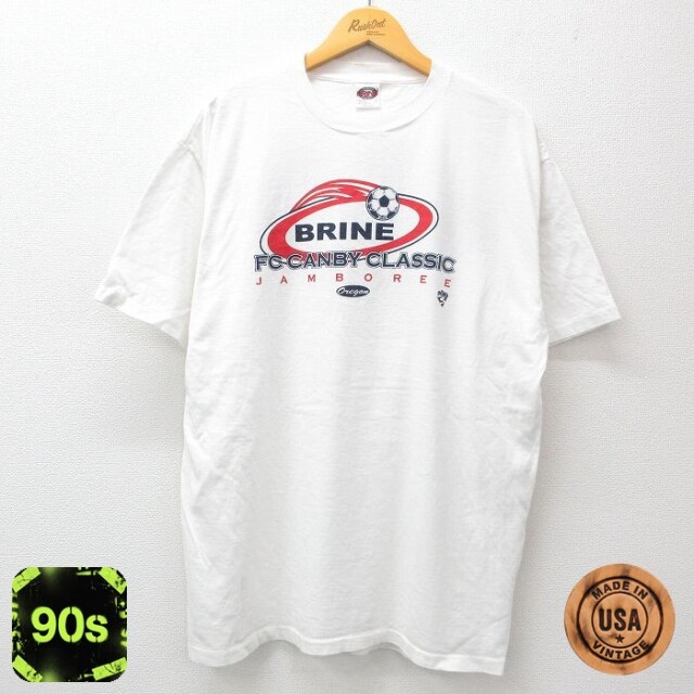90s 半袖Tシャツ サッカーボール ホワイト XL | 古着
