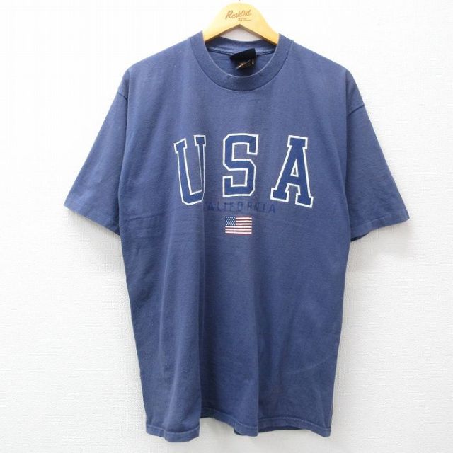 00s 半袖Tシャツ USAロゴ ネイビー XL | 古着