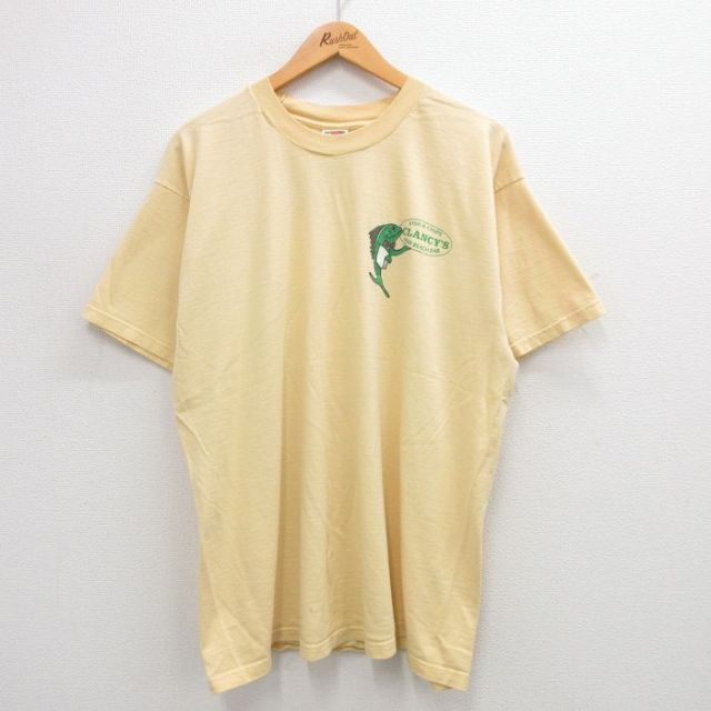 フルーツオブザルーム 00s 半袖Tシャツ フィッシュ&チップス イエロー XL | 古着
