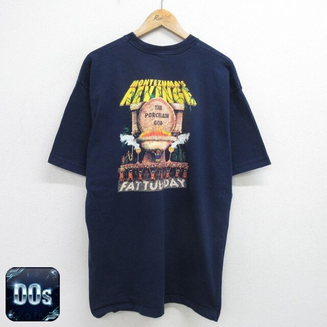 00s 半袖Tシャツ コスメル マヤ文明 ネイビー XL | 古着