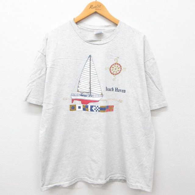 ヘインズ 90s 半袖Tシャツ ビーチヘブン グレー XL | 古着