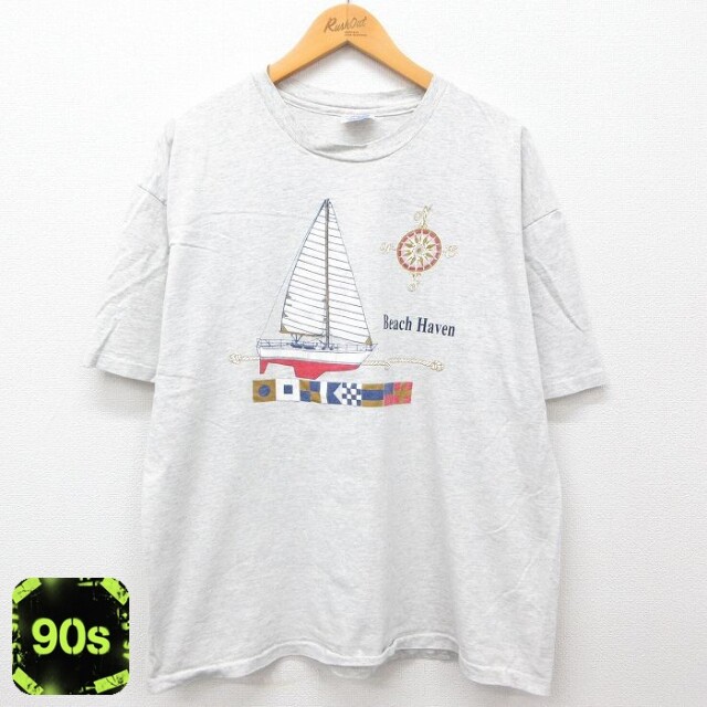 ヘインズ 90s 半袖Tシャツ ビーチヘブン グレー XL | 古着