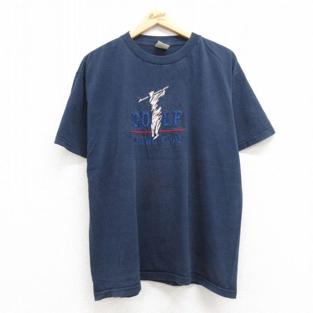00s 半袖Tシャツ ゴルフ ネイビー XL | 古着