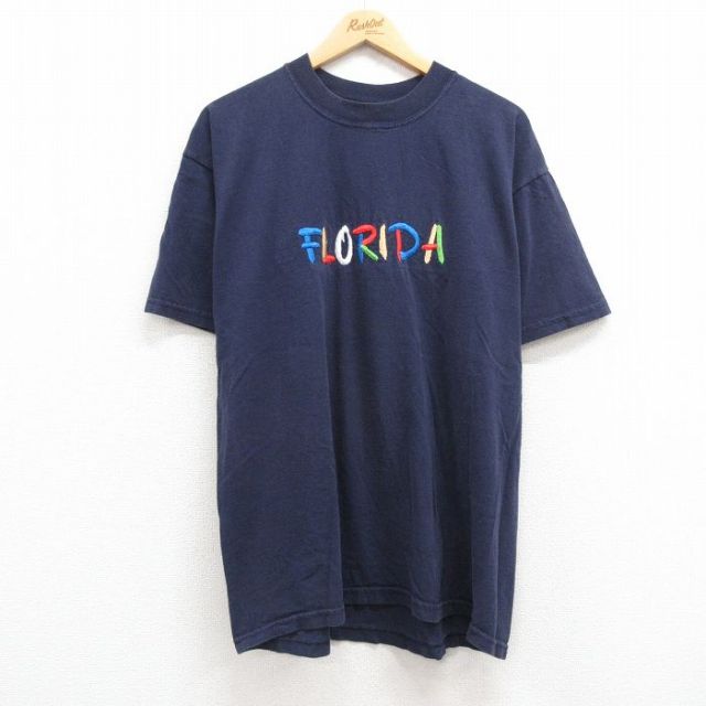 00s 半袖Tシャツ フロリダ刺繍 ネイビー XL | 古着