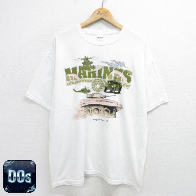 00s 半袖Tシャツ ミリタリー ホワイト XL | 古着