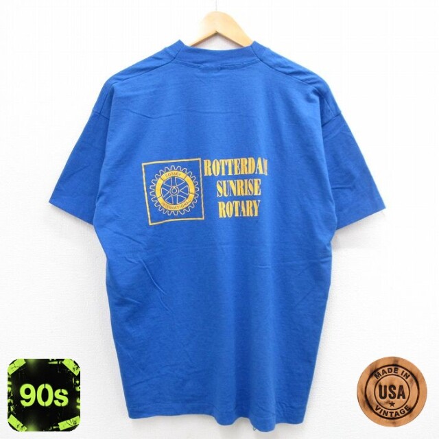 フルーツオブザルーム 90s 半袖Tシャツ ROTTERDAM ブルー XL | 古着