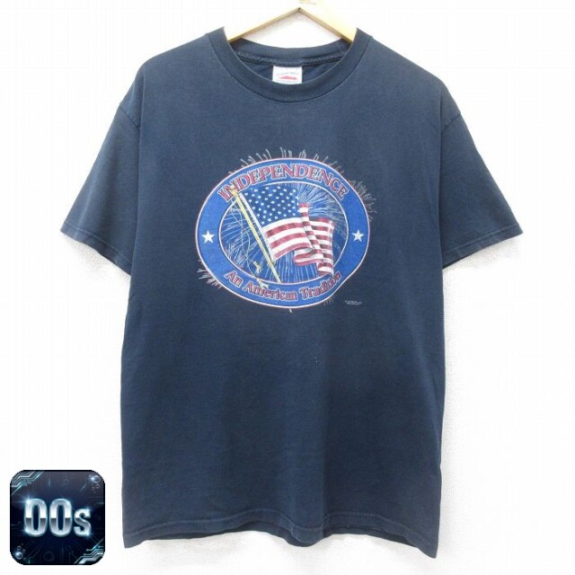 00s 半袖Tシャツ INDEPENDENCE 星条旗 ネイビー L | 古着