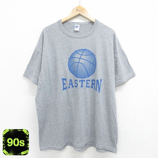 【50%OFF】ラッセル 90s 半袖Tシャツ バスケットボール グレー メンズXL相当 | 古着