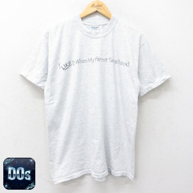 00s 半袖Tシャツ メッセージ グレー霜降り L | 古着