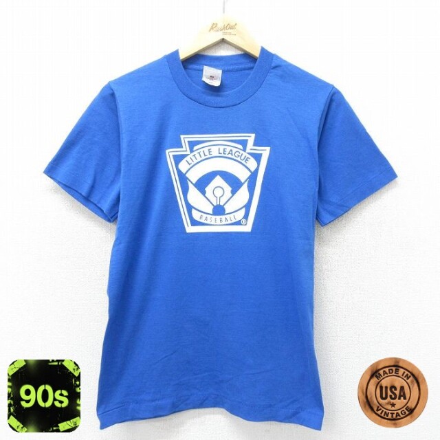 フルーツオブザルーム 90s 半袖Tシャツ リトルリーグ ブルー S | 古着