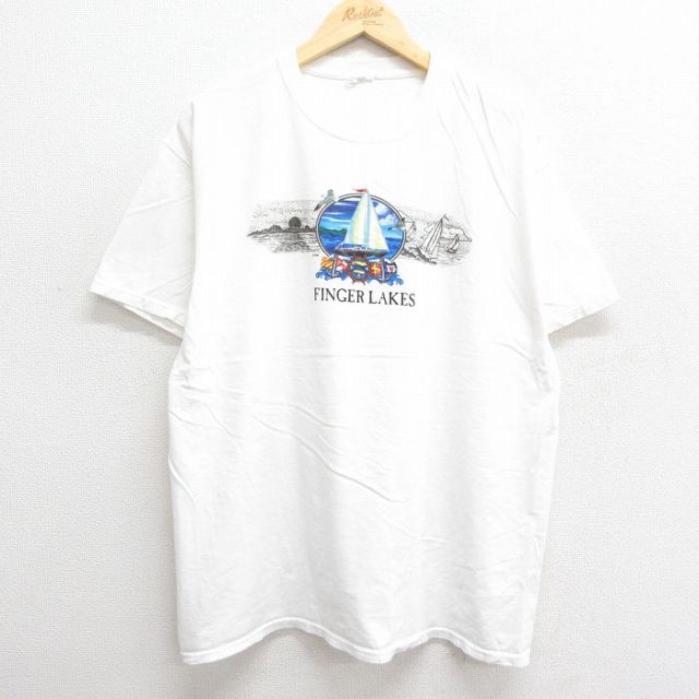 00s 半袖Tシャツ フィンガーレイク ホワイト XL | 古着