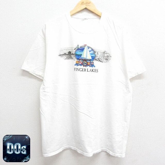 00s 半袖Tシャツ フィンガーレイク ホワイト XL | 古着
