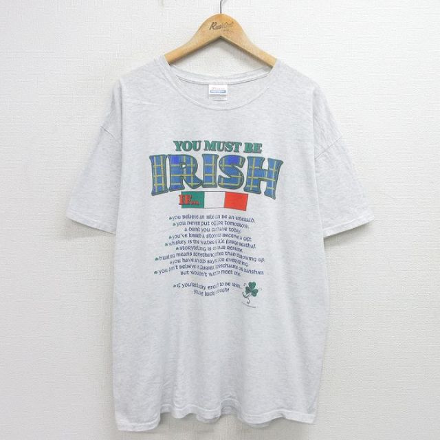 ヘインズ 00s 半袖Tシャツ アイリッシュ グレー XL | 古着