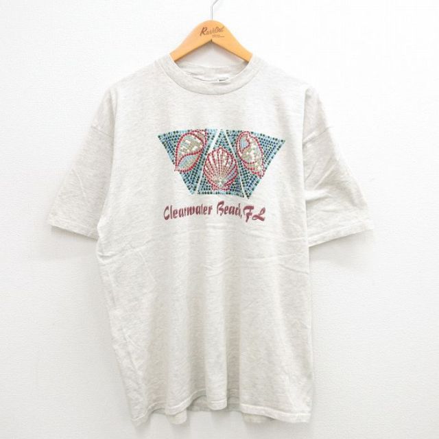 【50%OFF】00s 半袖Tシャツ 貝 グレー XL | 古着