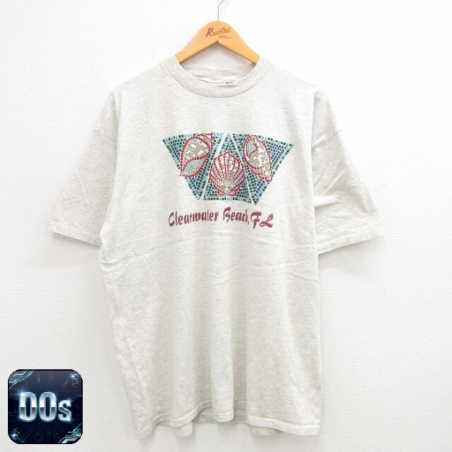 00s 半袖Tシャツ 貝 グレー XL | 古着