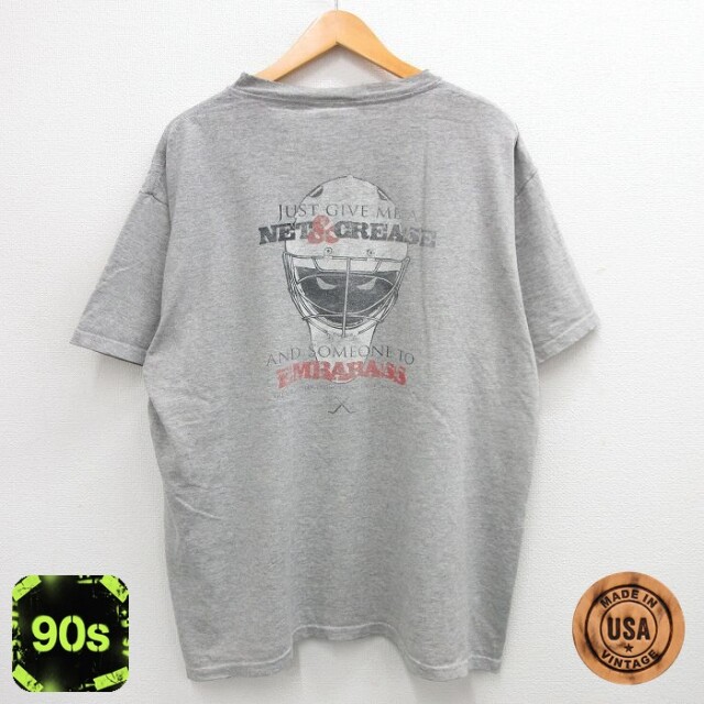 90s 半袖Tシャツ ヘルメット グレー XL | 古着