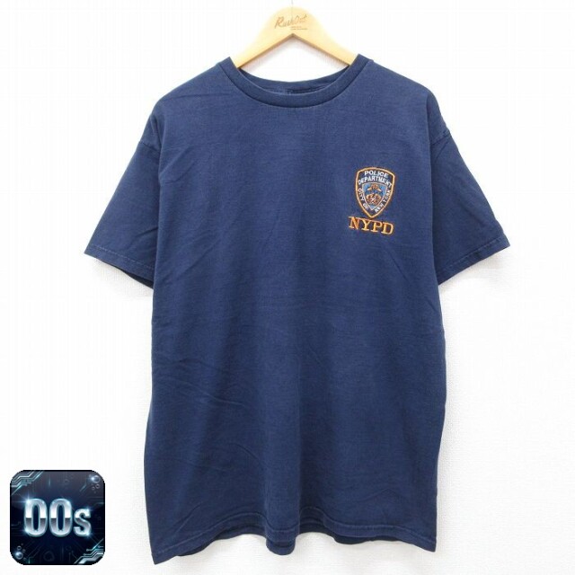 フルーツオブザルーム 00s 半袖Tシャツ NYPD ネイビー XL | 古着