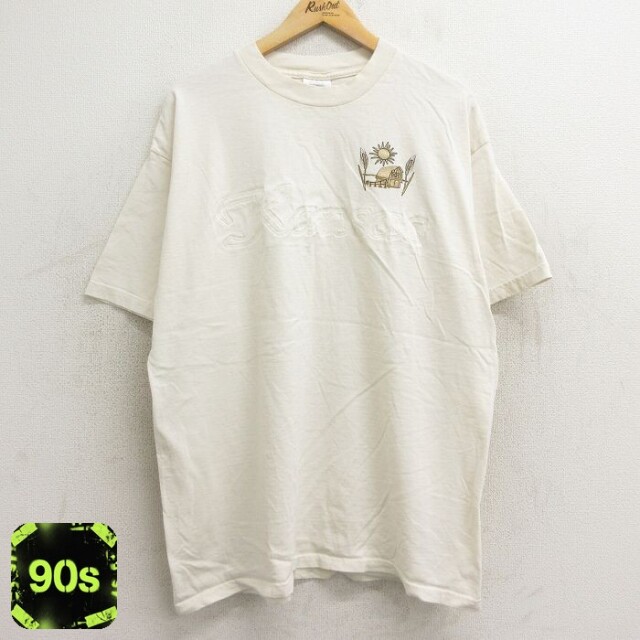 TULTEX 90s 半袖Tシャツ カンザス 生成り ベージュ XL | 古着