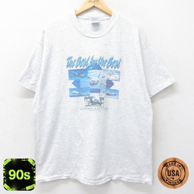 ヘインズ 90s 半袖Tシャツ 飛行機 グレー XL | 古着