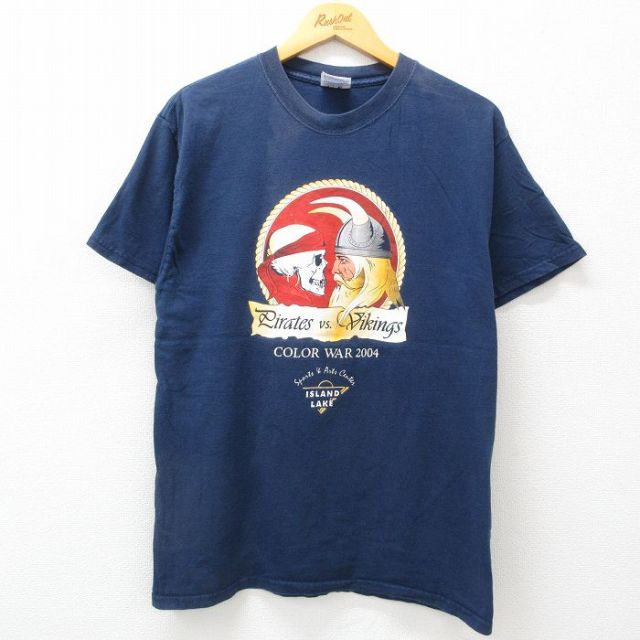 ヘインズ 00s 半袖Tシャツ スカル ネイビー M | 古着
