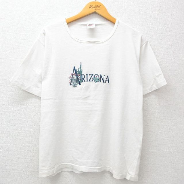 アリゾナ 90s 半袖Tシャツ サボテン刺繍 ホワイト L | 古着