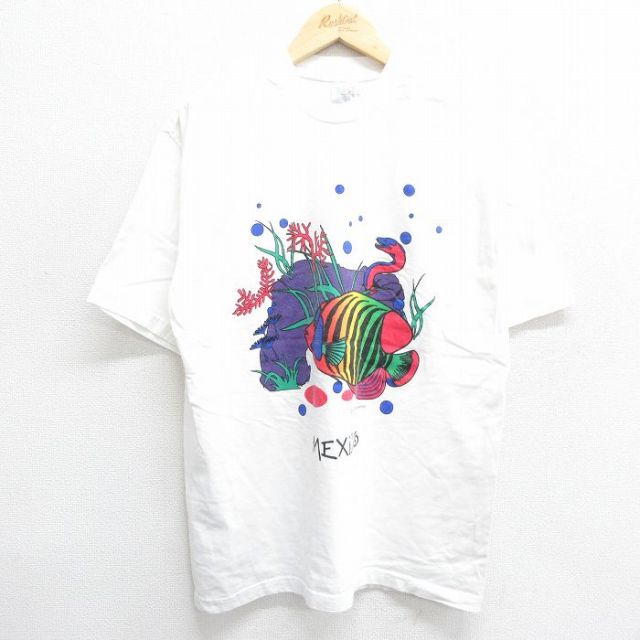 00s 半袖Tシャツ メキシコ魚 ホワイト L | 古着