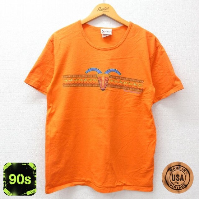 ディズニー 90s 半袖Tシャツ アニマルキングダム オレンジ L | 古着