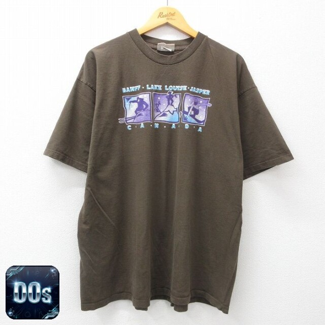 00s 半袖Tシャツ スキー ブラウン XL | 古着