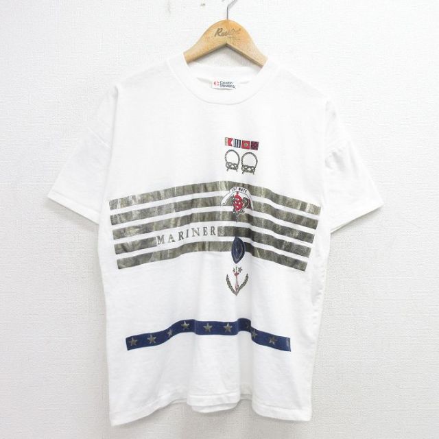 90s 半袖Tシャツ MARINER イカリ ホワイト XL | 古着