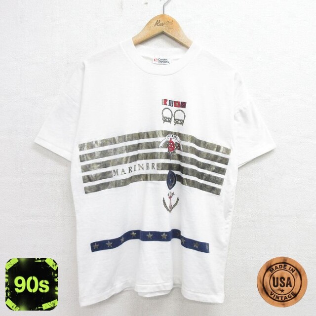 90s 半袖Tシャツ MARINER イカリ ホワイト XL | 古着