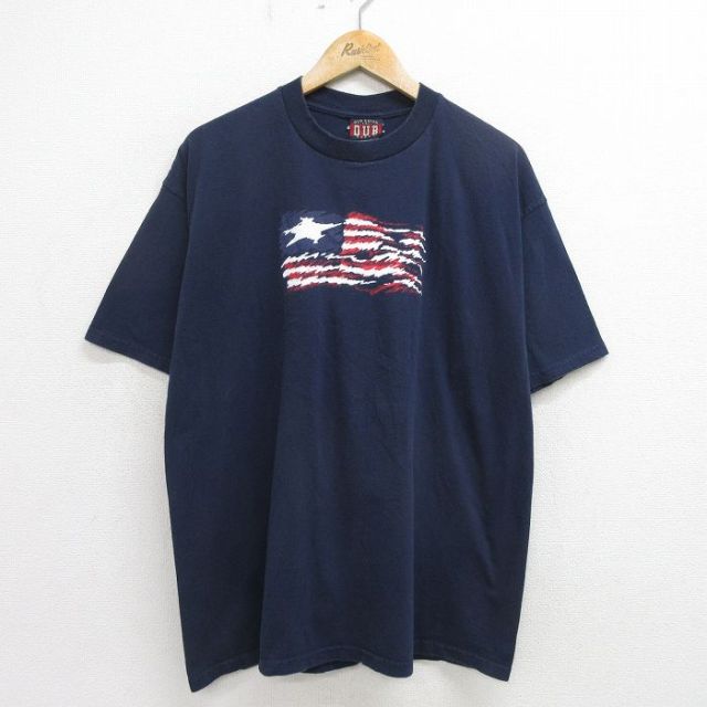 00s 半袖Tシャツ リベリア国旗 ネイビー XL | 古着
